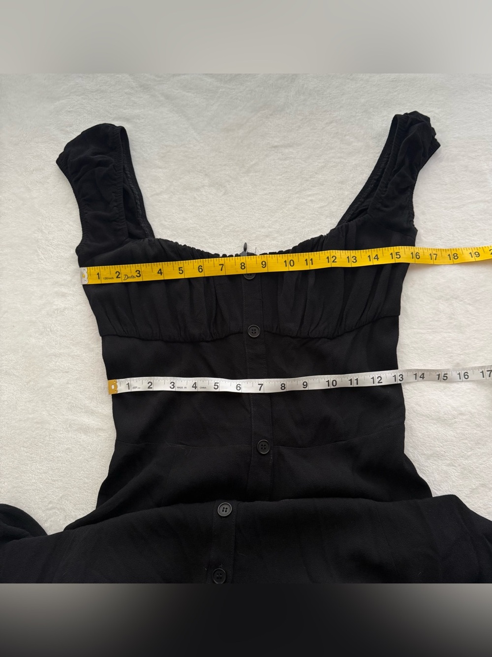 Reformation Isolde Mini Skater Dress Size 6 Black - Picture 8 of 9